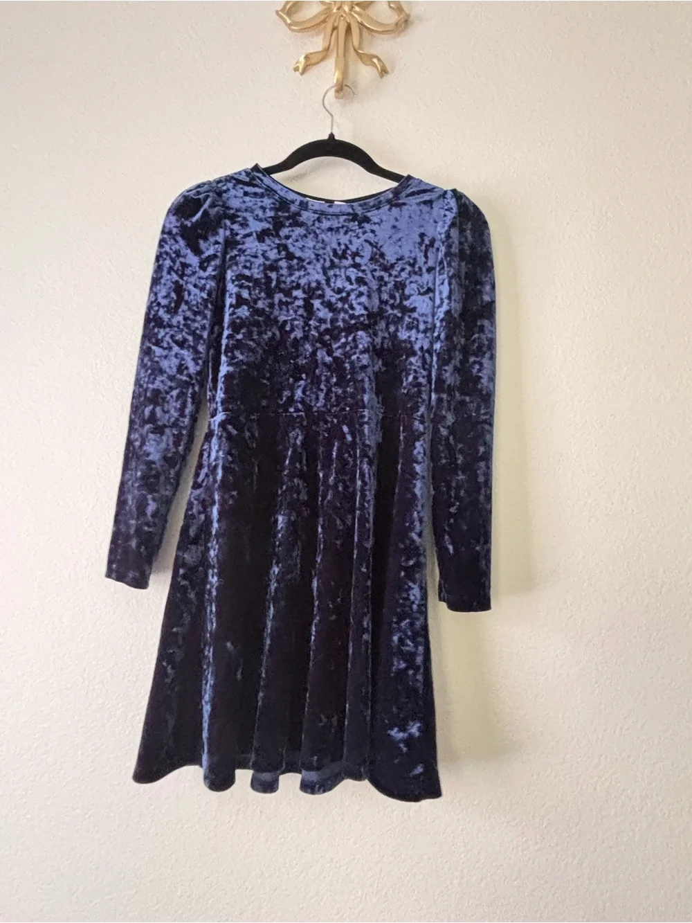GAP Kids Velvet Dress in Navy Blue